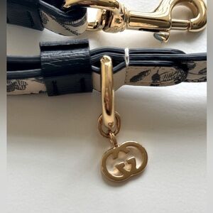 Gucci Herbarium Black & White Leather dog lead - size XS - never worn!
